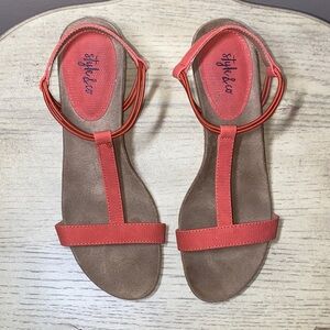 Style & Co. Women's Orange Wedge Sandals
